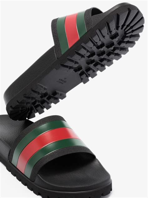 gucci black pursuit web slides